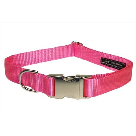 SASSY DOG WEAR Nylon & Aluminum Buckles Dog Collar, Pink - Medium SA455495